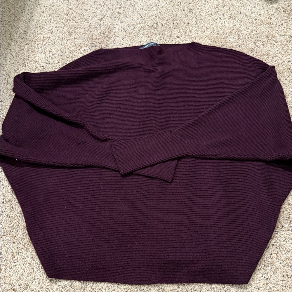 Chelsea & Theodore Plum Ribbed Knit Top
